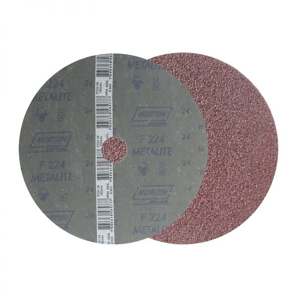 O disco de fibra metalite F224 é um produto fabricado com grãos óxido de alumínio marrom  e sistema Avos (Desenho desenvolvido e patenteado para utilização em lixadeiras angulares). Indicado para operações de desbaste e remoção de tinta antiga e/ou oxidação leve.
